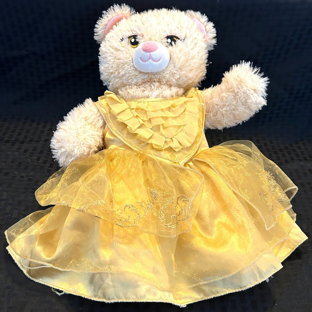 Disney Build a Bear Belle Beauty and the Beast Yellow Ball Gown Dress